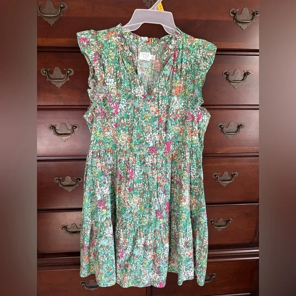Floral Ruffle Sleeve Dress - Picture 1 of 3